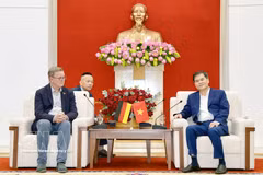 广宁省委副书记、人民委员会主席裴文康礼节性会见德国联邦议会副议长博多·拉梅洛。图自越通社