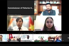 越南驻印度商务参赞裴忠上在研讨会上发言。图自越通社