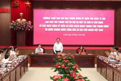 越共中央宣教与民运部部长阮仲义在会上发表讲话。图自越通社