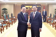 越南政府副总理兼国防部长潘文江会见东盟秘书长高金洪。图自baochinhphu.vn