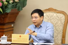 政府副总理阮文胜发表讲话。图自越通社