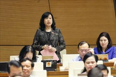 越南卫生部部长陶红兰在会上解答了国会代表提出关于诊疗、人民保健、假药和假保健品等方面的多项问题。图自越通社
