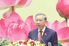 越共中央总书记苏林在会上发言。图自越通社