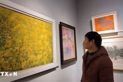 此展参观者。图自越通社