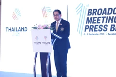 泰国体育局（SAT）局长功萨·约德马尼发表讲话。图自越通社
