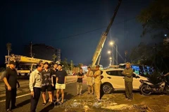 职能力量已到场进行救援、保护现场并调查事故原因。图自越通社