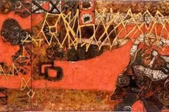 威尼斯国际艺术双年展上越南展区介绍的绘画作品。图自《人民公安网》