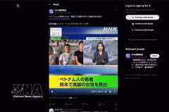 日本广播协会（简称NHK）报道了5名越南劳动者在日本熊本县地震中勇敢救出一名90岁老人的感人事迹。图自越通社
