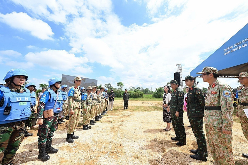 2023年9月20日在河内第四号国家军事训练中心，越南国防部与日本国防部联合举行联合国维和行动部队的能力评估计划。图自 越通社
