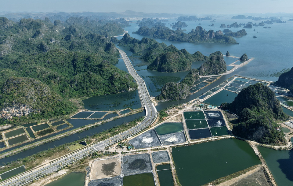 沿海路线经过沿海人民的盐田。图自越通社