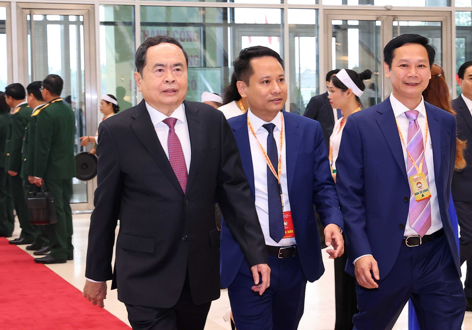 越南国会主席陈清敏出席大会开幕式。图自越通社