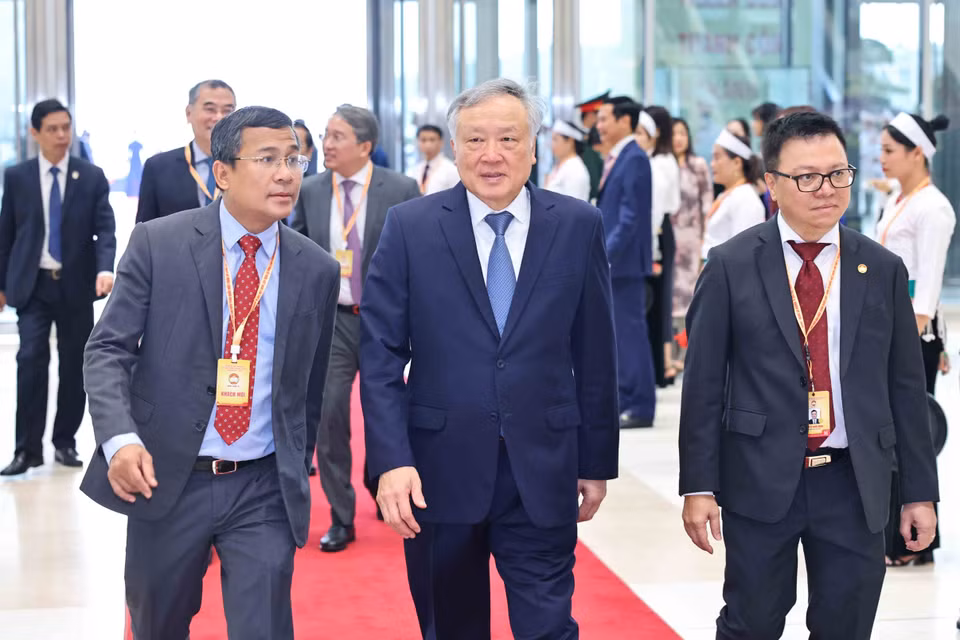 越南政府常务副总理阮和平及代表出席大会开幕式。图自越通社
