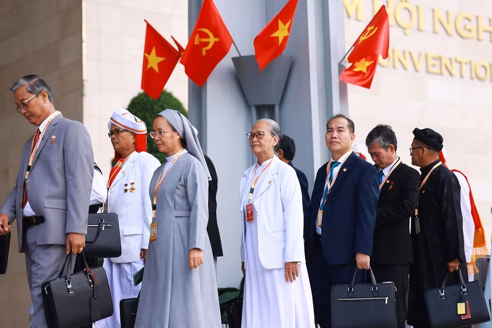 代表们出席越南祖国阵线第十届全国代表大会开幕式。图自越通社
