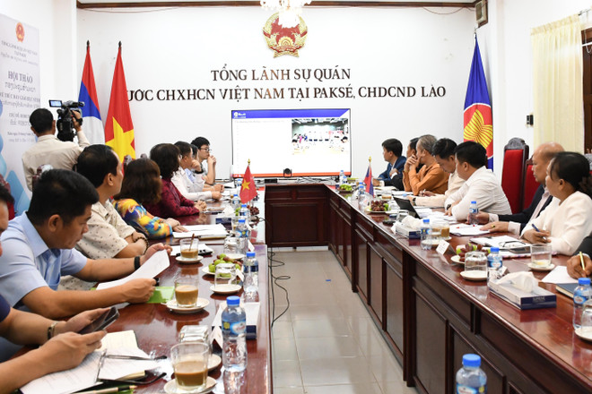 研讨会场景。图自越通社 vna-potal-viet-nam-lao-tang-cuong-hop-tac-giao-duc-stem-8223392.jpg
