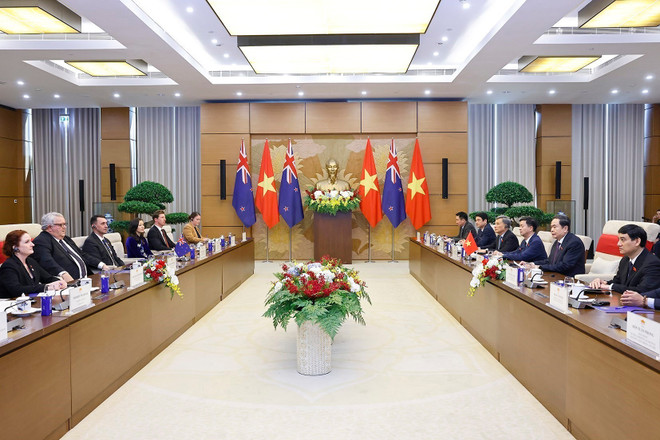 双方会谈现场。图自越通社 vna-potal-chu-tich-quoc-hoi-tran-thanh-man-hoi-dam-voi-chu-tich-quoc-hoi-new-zealand-8240252.jpg