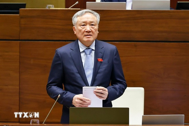 越共中央政治局委员、政府常务副总理阮和平。图自越通社 pho-thu-tuong-thuong-truc-chinh-phu-nguyen-hoa-binh-tra-loi-chat-van.jpg