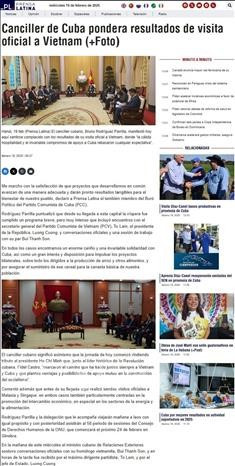 古巴新闻媒体报道古巴共产党中央政治局委员、古巴外交部部长布鲁诺·罗德里格斯·帕里利亚的 访越之旅。图自越通社 cuba-viet-nam.jpg