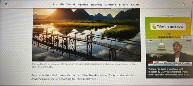 澳大利亚《天空新闻》(Sky News)网站上刊登的文章。 1407-du-lich-viet-nam.jpg