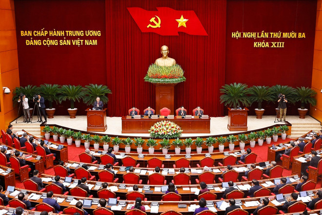 会议现场。图自越通社 vna-potal-khai-mac-hoi-nghi-lan-thu-muoi-ba-ban-chap-hanh-trung-uong-dang-khoa-xiii-8319271.jpg