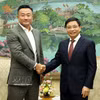 越南政府副总理阮文胜会见Bybit集团首席执行官周本。图自越通社