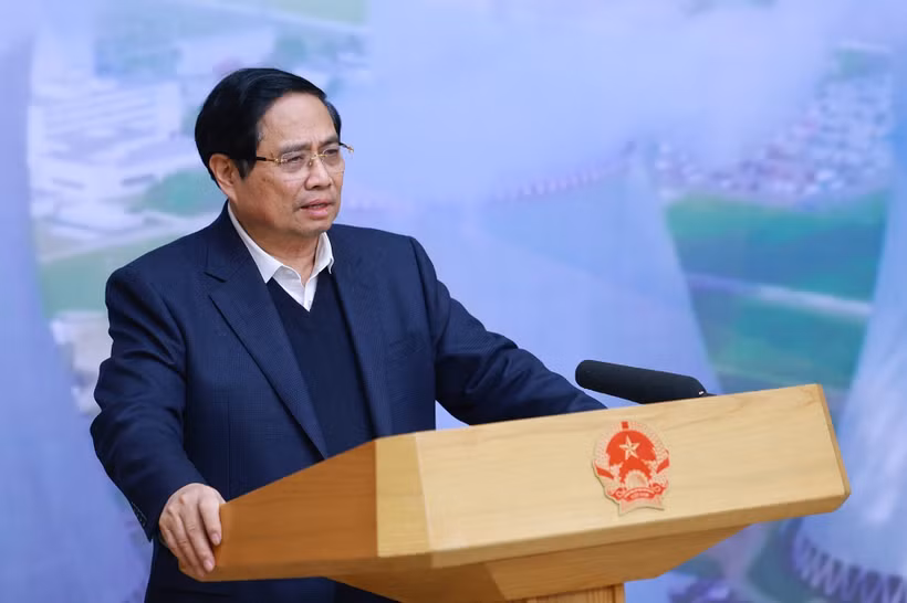 范明政总理在会议上发言。图自越通社