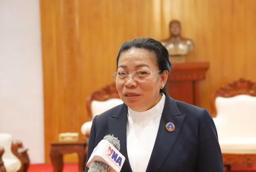 老挝人民革命党中央书记处书记、老挝国会副主席顺通·赛雅佳。图自越通社