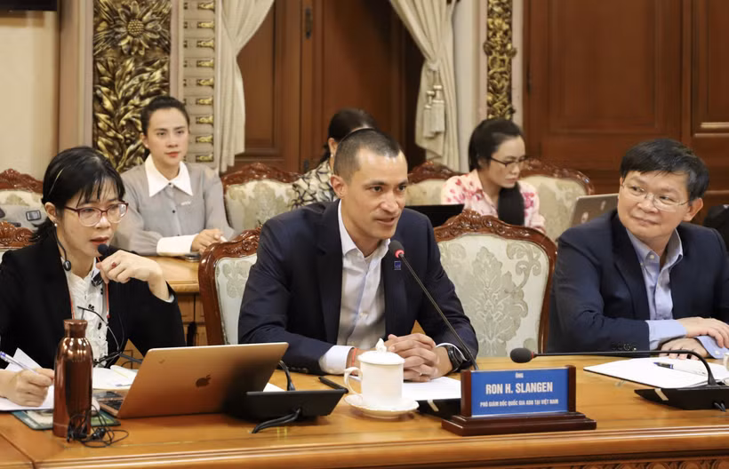 亚洲开发银行（ADB）驻越南代表处副首席代表Ron H. Slangen发表意见。图自越通社