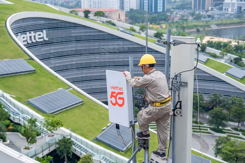 Viettel提前三个月完成2025年建成2万个5G基站目标。图自越通社