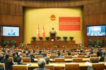 越共中央总书记苏林在全国科技创新突破发展和国家数字化转型工作会议上发表讲话。图自越通社