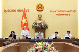 国会常务副主席杜文战在会议上发表讲话。图自越通社