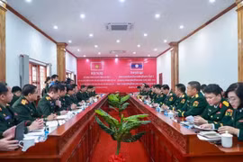 越老国防部第五次防务政策对话在老挝举行。图自越通社