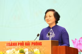 越共中央书记处书记、政府副总理、越南老年人国家委员会主席范氏青茶出席启动仪式并发表讲话。图自越通社