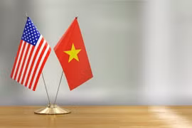越美两国国旗。图自越通社