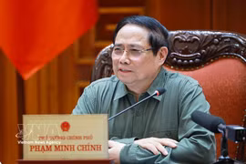 范明政在会上发表讲话。图自越通社