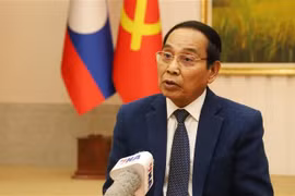 老挝人民革命党中央政治局委员、中央书记处常务书记、国家副主席本通·吉玛尼。图自越通社