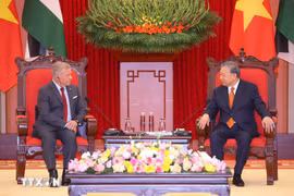 越共中央总书记苏林会见约旦哈希姆王国国王阿卜杜拉二世·伊本·侯赛因。图自越通社