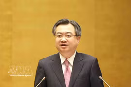 越共中央政策与战略部部长阮青议。图自越通社