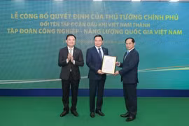 政府副总理裴青山越南国家工业与能源集团授予改名决定。图自越通社