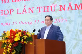 范明政总理主持会议。图自越通社