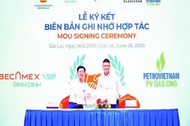 Becamex平定公司与CNG越南股份公签署合作协议。图自越通社