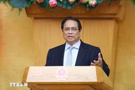 范明政在会上发言。图自越通社
