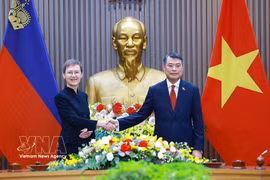 越南政府总理黎明兴与列支敦士登公国首相布丽吉特·哈斯。图自越通社