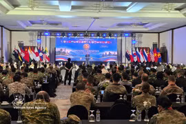 东盟防长扩大会议（ADMM+）三个专家组实兵联合演习开幕式现场。图自越通社