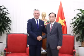 越南外交部长黎怀忠会见美国万事达卡集团副董事长兼总裁乔恩·亨斯曼。图自国际报