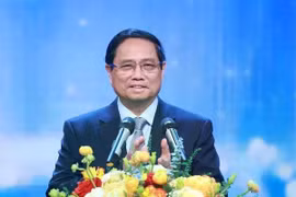 越南政府总理范明政在典礼上发表讲话。图自越通社