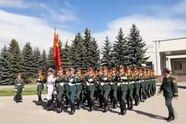 越南人民军赴俄训练，为参加俄罗斯卫国战争胜利日阅兵做准备