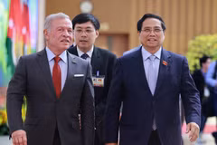 范明政总理会见约旦国王阿卜杜拉二世。图自越通社