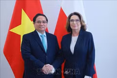 越南政府总理会见波兰参议院议长马尔戈扎塔。图自越通社
