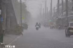 越南北部持续强降雨。图自越通社
