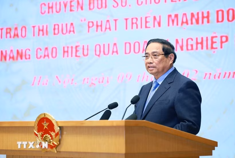 范明政总理在启动仪式上发表讲话。图自越通社
